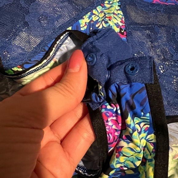 VICTORIA'S SECRET X Mary Katrantzou Plunge Terry Floral Bodysuit  SZ Small - Picture 4 of 5